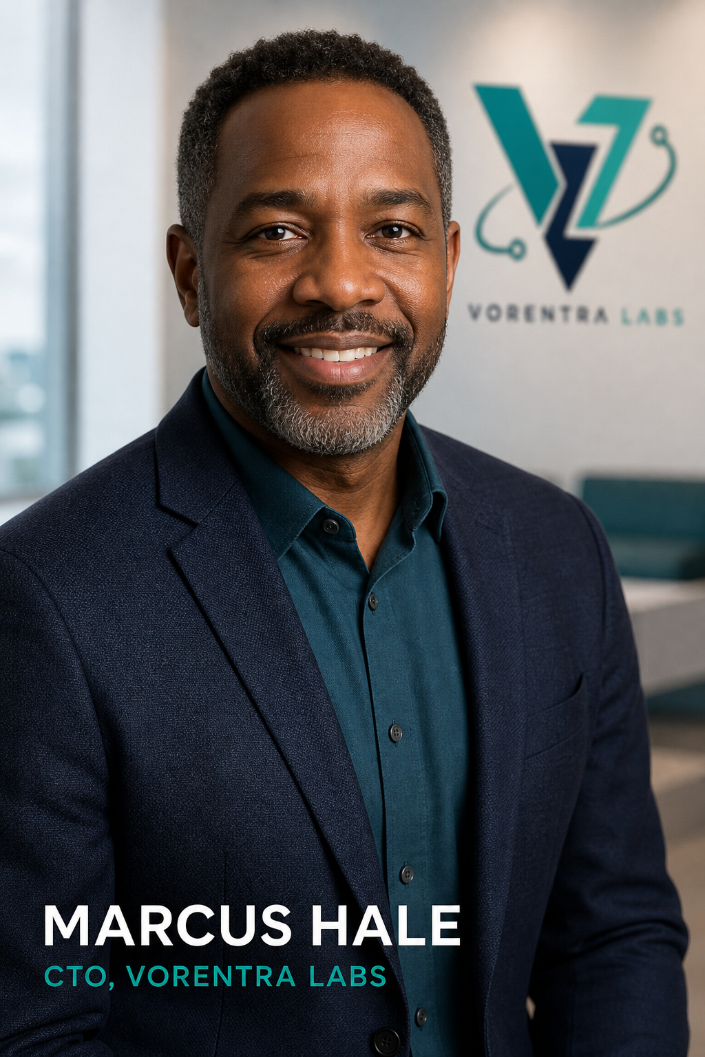 Portrait of Marcus Hale, Chief Technology Officer